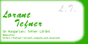 lorant tefner business card