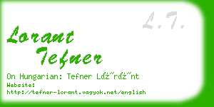 lorant tefner business card